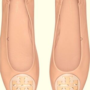 Tory Burch Tan Flats Timeless Leather Loafers